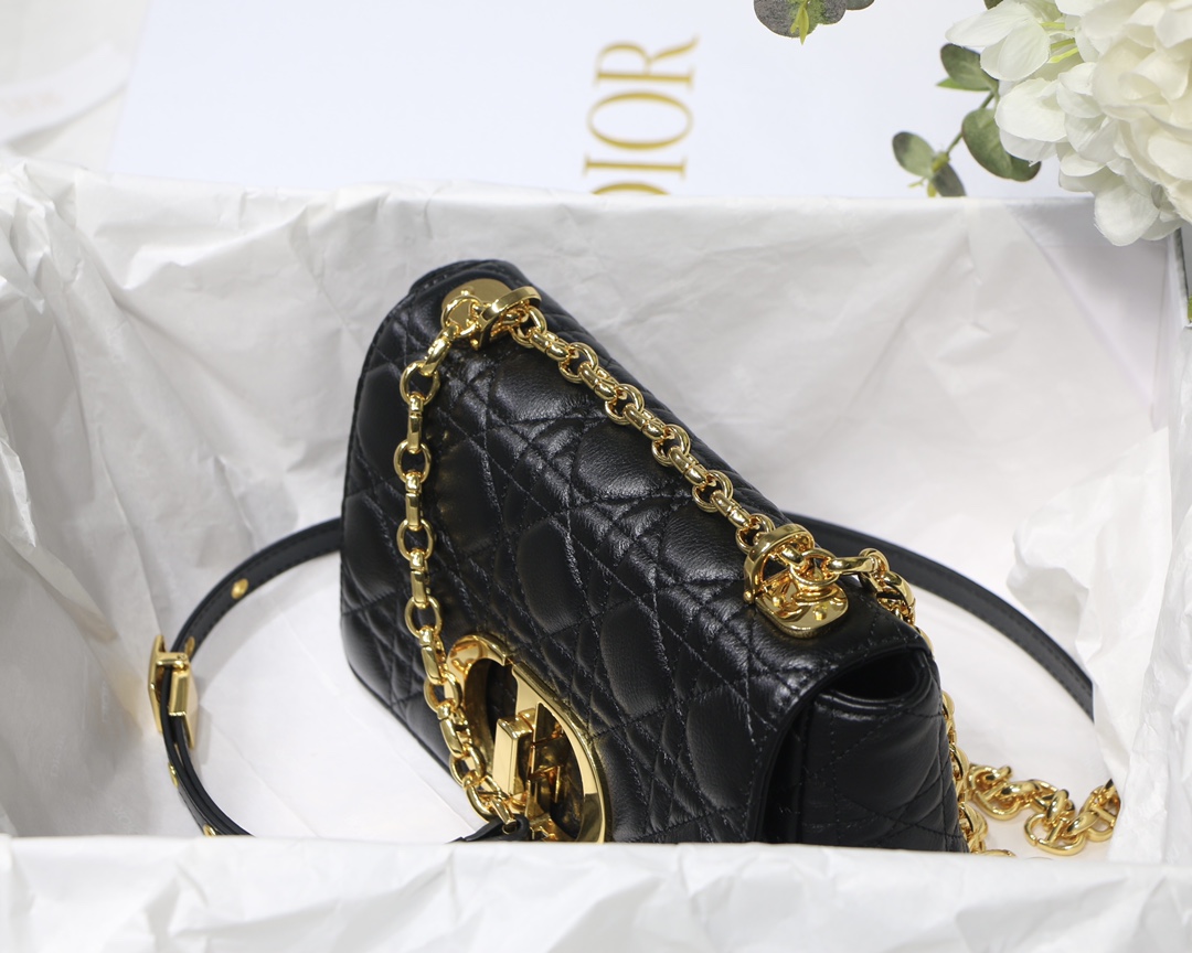 d10r small caro bag S*pple cannage calfskin black m9241 20 x 12 x 7 cm