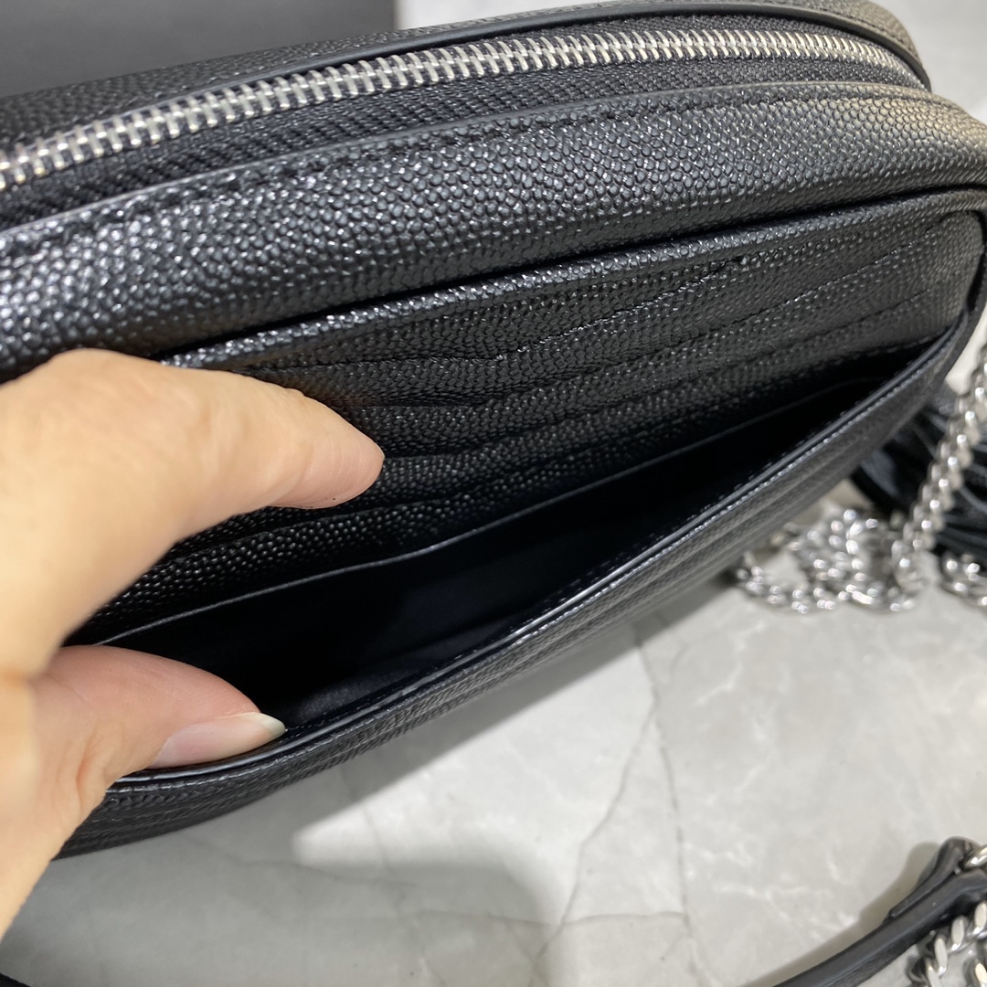 Y51 mini lou camera shoulder bag silver metal 585040 18 × 10 × 5 cm