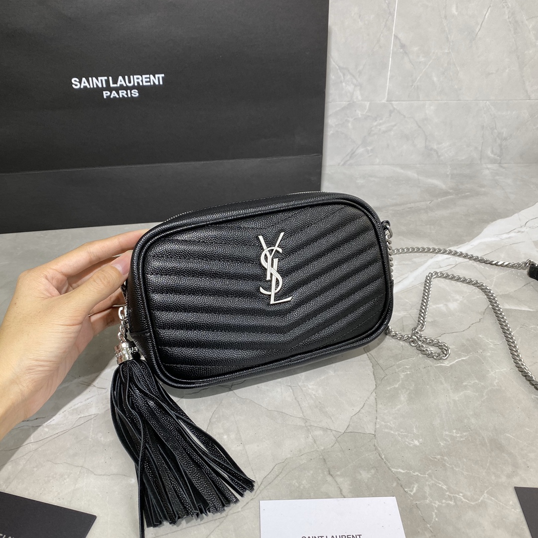 Y51 mini lou camera shoulder bag silver metal 585040 18 × 10 × 5 cm