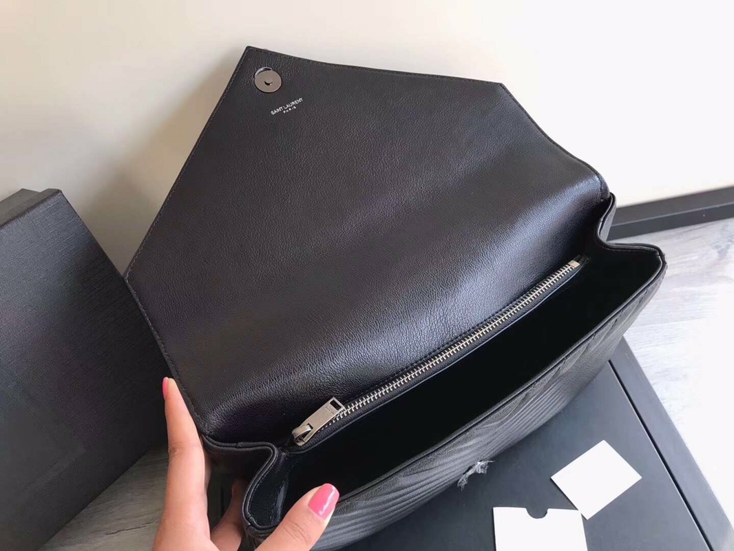 Y51 large college tote leather silver metal black 392738 32 x 21 x 8 cm