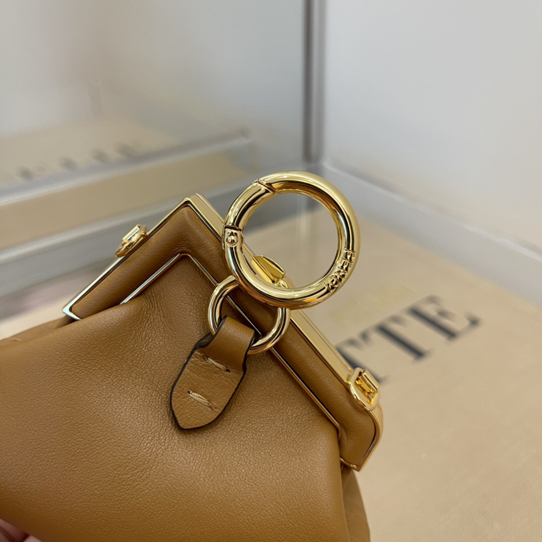 F**di nano first charm nappa leather brown 7as051 11.5 x 5.5 x 10 cm