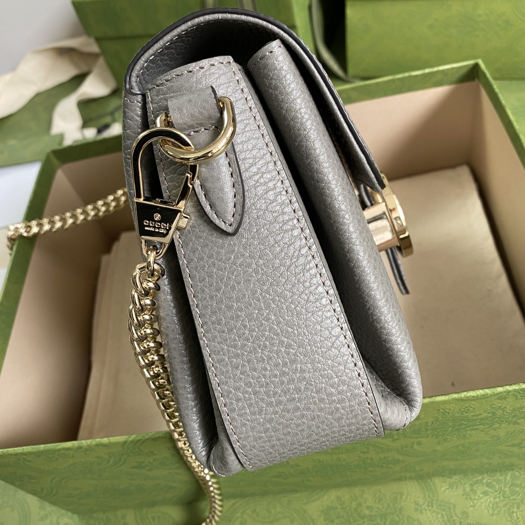Gvc*1 interlocking g leather crossbody bag gray 607720 22 x 15 x 7 cm
