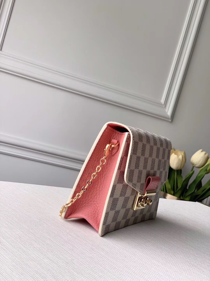 l0vis Vvtt0n croisette chain wallet damier azur pink n60358 21 x 13.5 x 5 cm