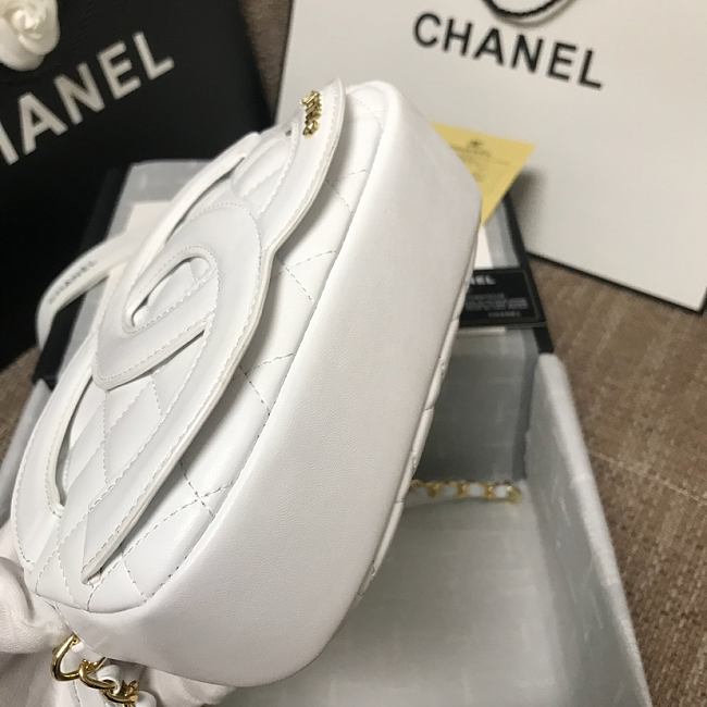 Ch**el cc timeless camera bag white as1757 13 x 20 x 5 cm