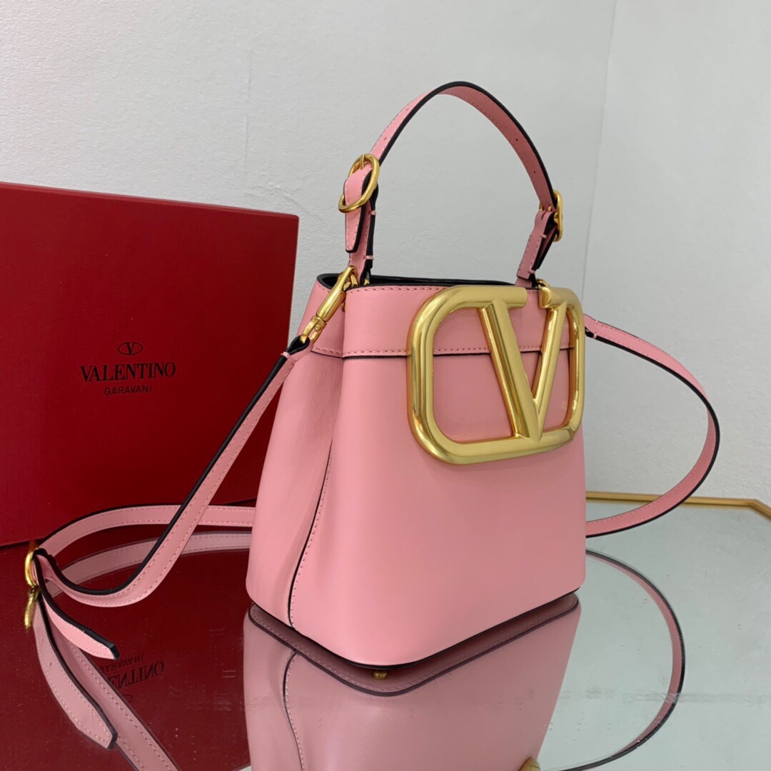 Va1e*ntin0 s*pervee leather handbag pink ww2b0j74zxl 20 x 19 x 12 cm