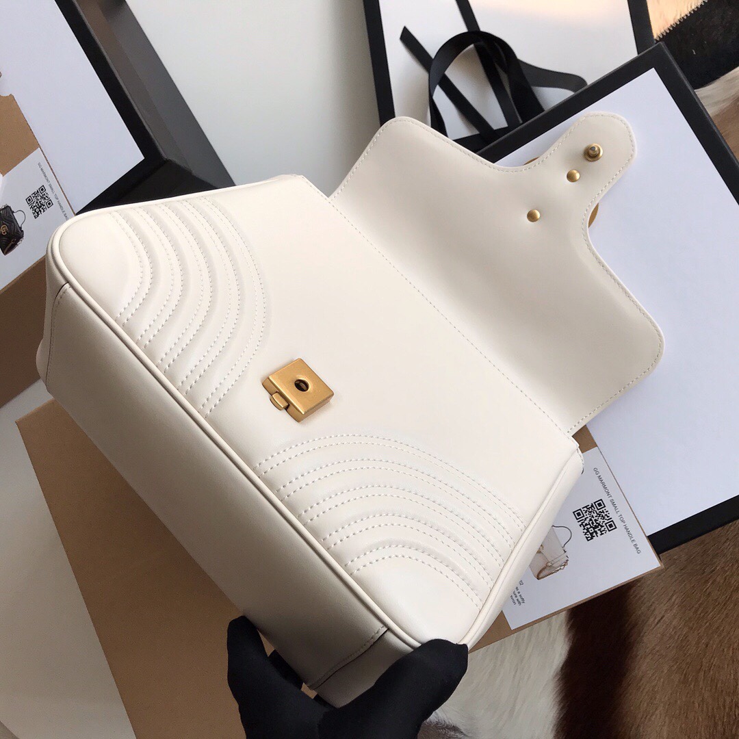 Gvc*1 gg marmont small top handle bag white 27 x 19 x 10.5 cm