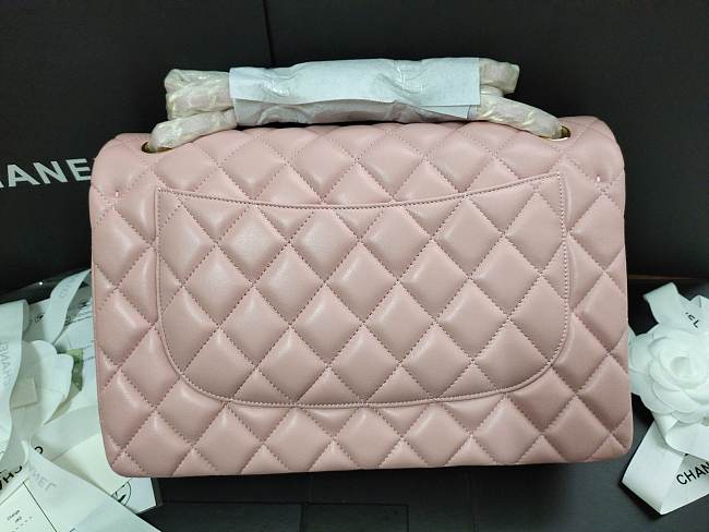 Ch**el flap bag lambskin leather gold chain light pink a1113 30cm