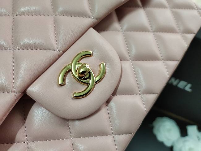 Ch**el flap bag lambskin leather gold chain light pink a1113 30cm