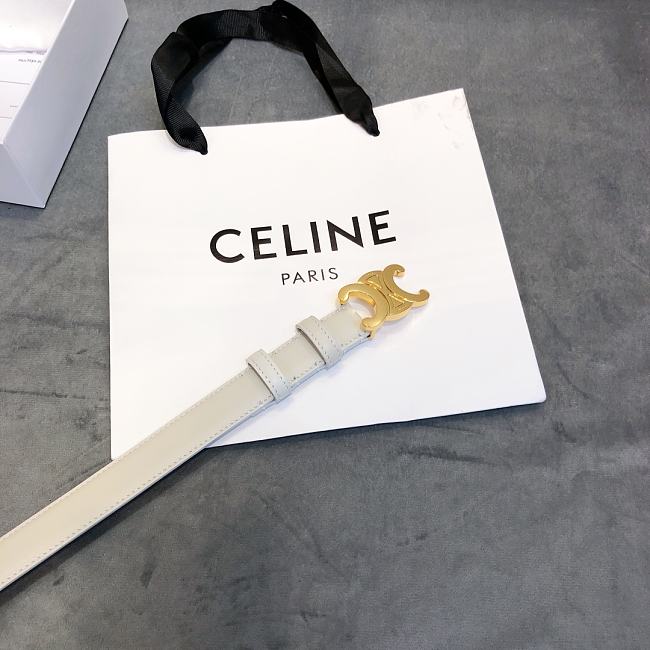 Ce1i*e cowhide leather belt white size 2.5 cm