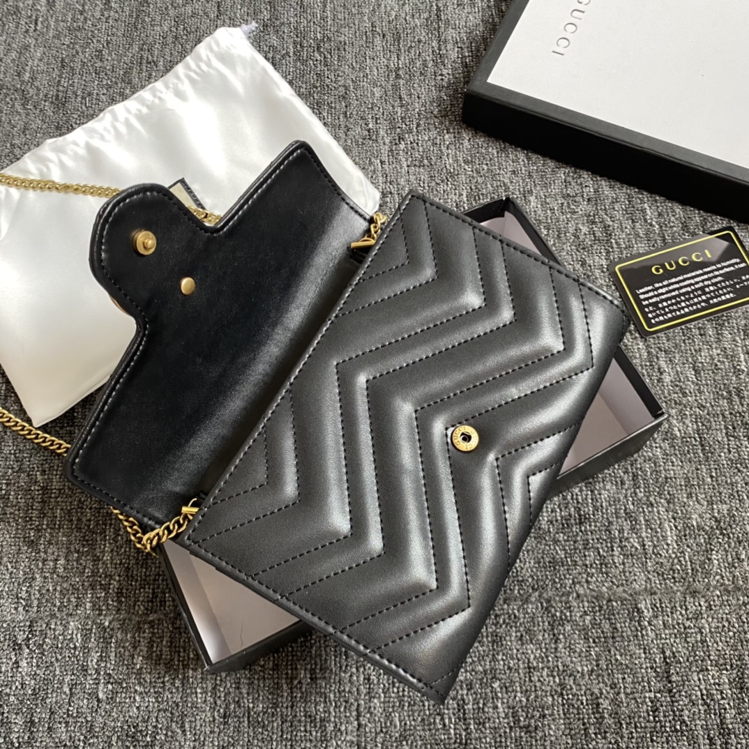 GG Marmont matelassé mini bag Black 474575 – 20cm x 13cm x 6cm