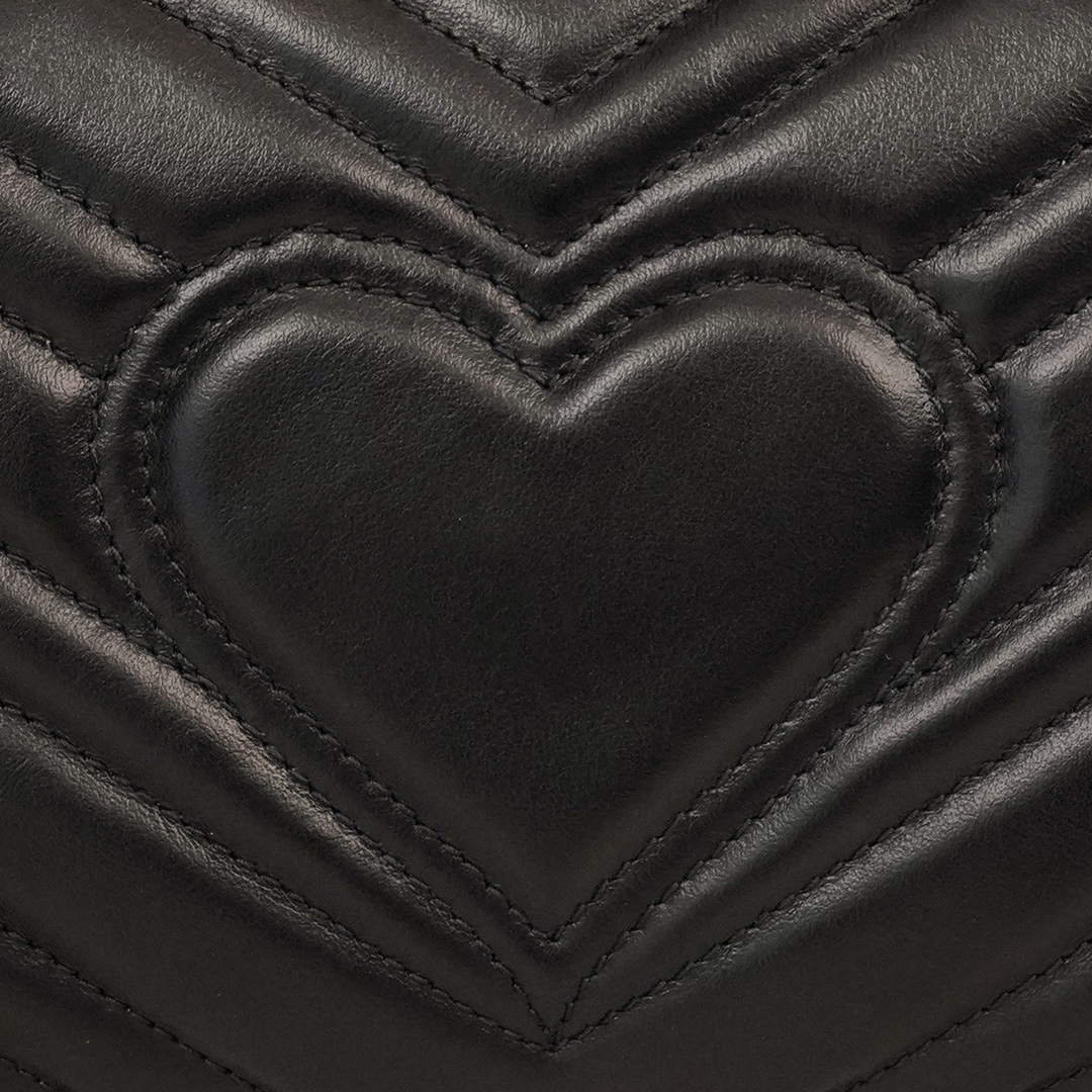GG Marmont small matelassé shoulder bag Black 443497 – 26x15x7cm