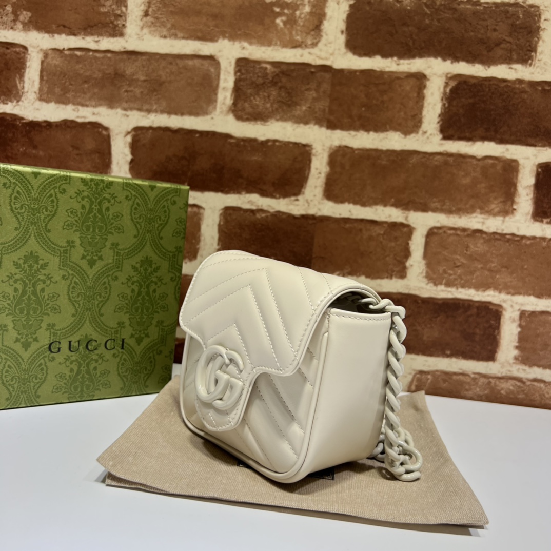 GG Marmont Mini belt bag White 739599 - 12x12.5x7cm