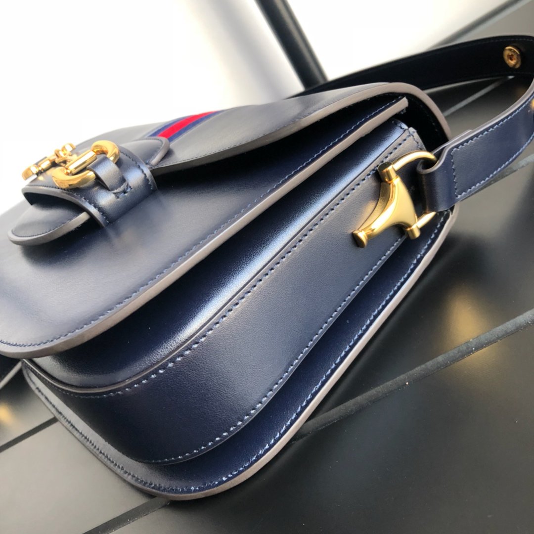 Gvc*1 horsebit 1955 shoulder bag black red stripes 602204 - 25x18x8cm