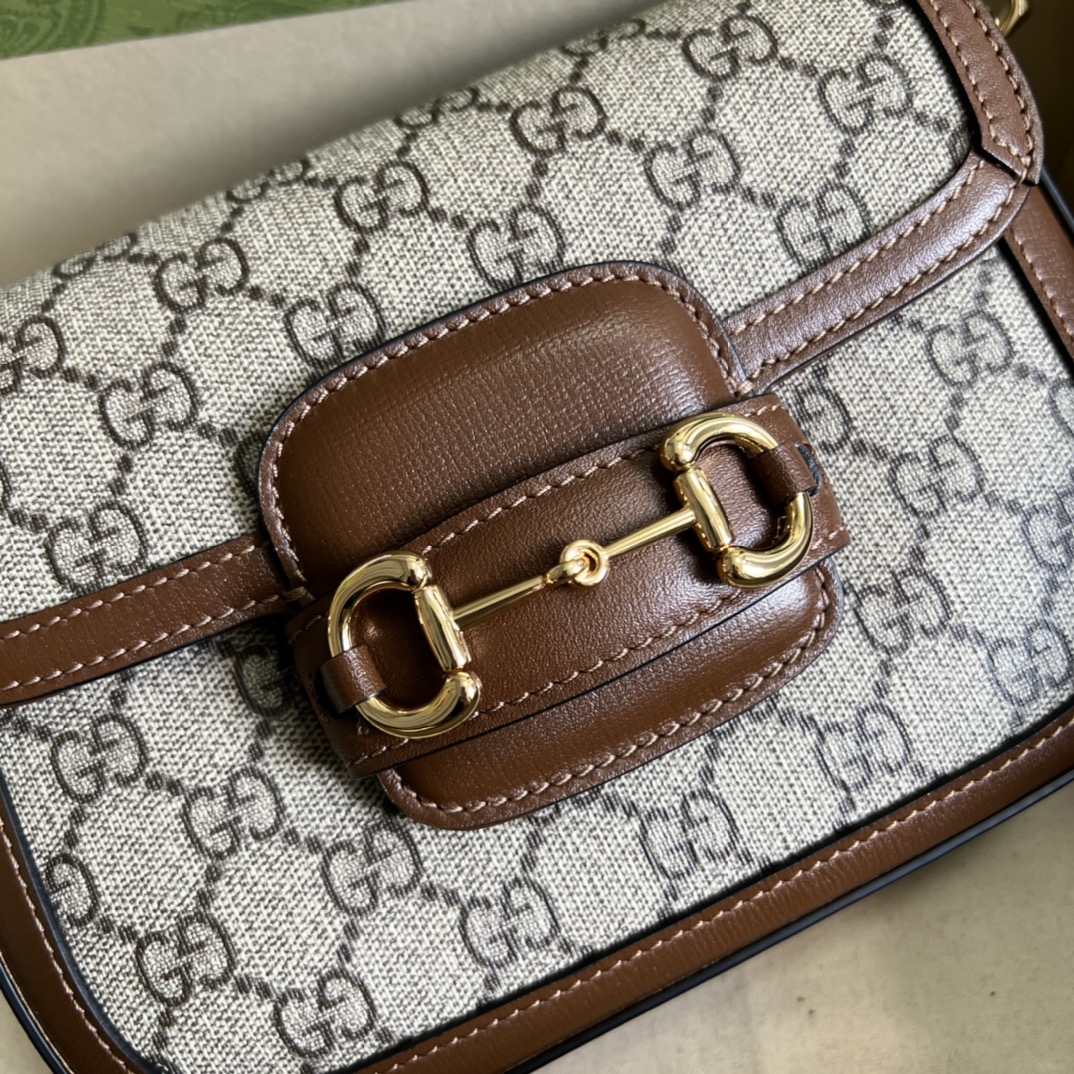 Gvc*1 horsebit 1955 mini bag beige gg svp*me canvas ‎658574 - 20.5x14.5x5cm