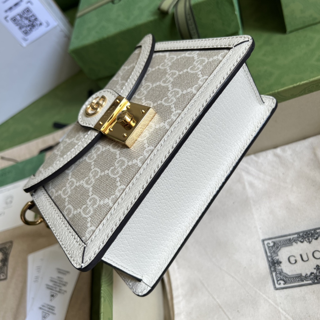 Gvc*1 ophidia gg mini shoulder bag beige and ebony 696180 - 17.5x13x6cm